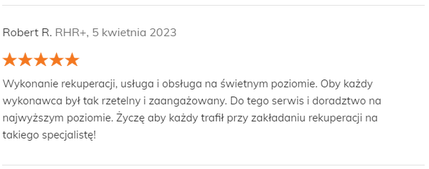 Robert R. RHR+, 5 kwietnia 2023 Pozytywna opinia Wykonanie rekuperacji, usługa i obsługa na świetnym poziomie. Oby każdy wykonawca był tak rzetelny i zaangażowany. Do tego serwis i doradztwo na najwyższym poziomie. Życzę aby każdy trafił przy zakładaniu rekuperacji na takiego specjalistę!